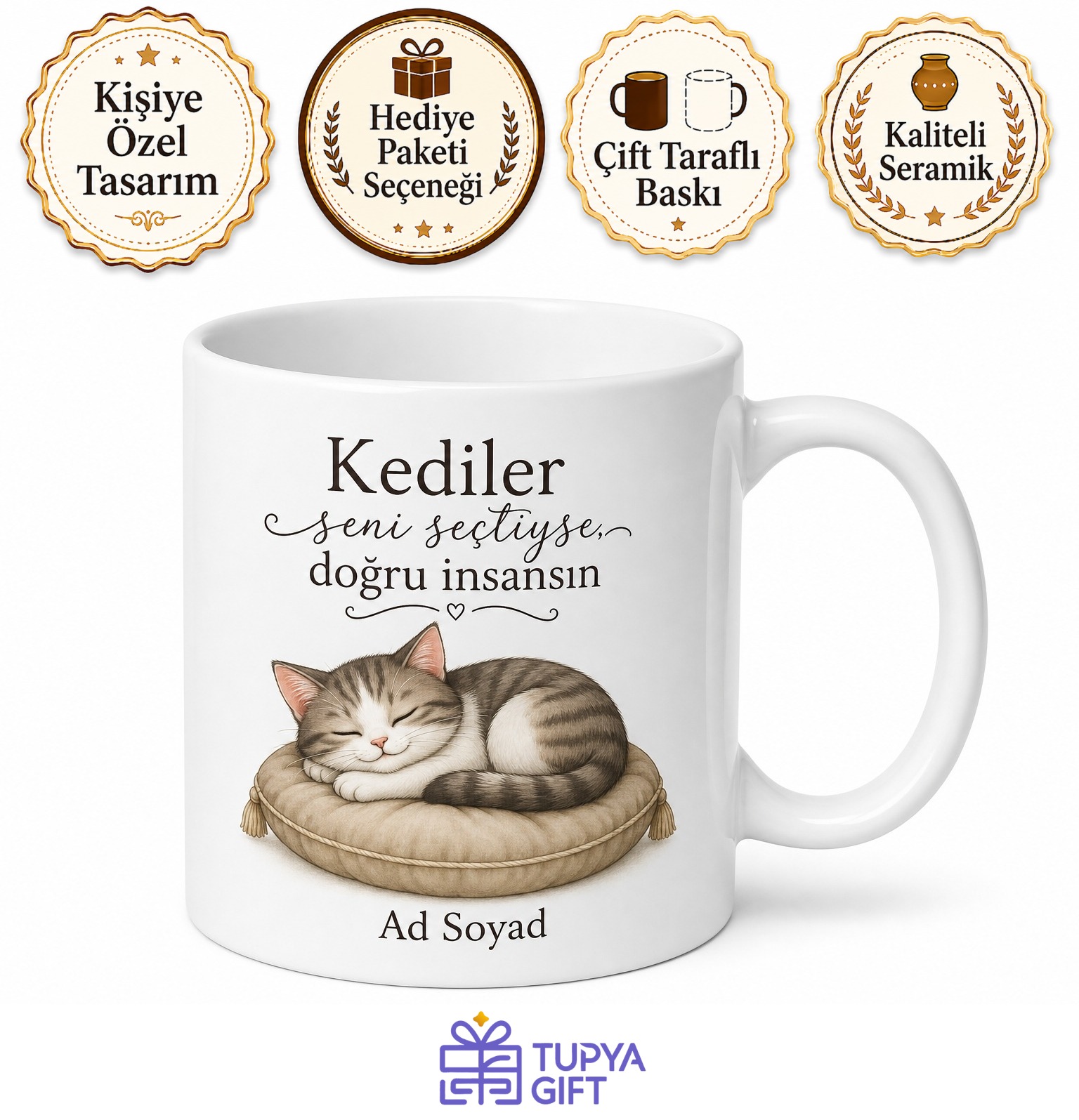 Kedi Bakıcısı Cat Sitter Tatildeki Kedilerin Dostu Özel Tasarım Kahve Kupası Hediye