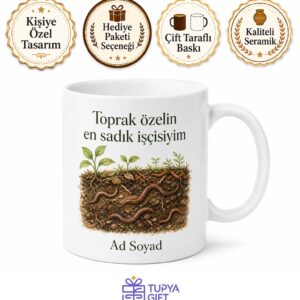 Solucan Gübresi Üreticisi Doğal Tarım Katkıcısı Çay Kupası Hediye Bardak