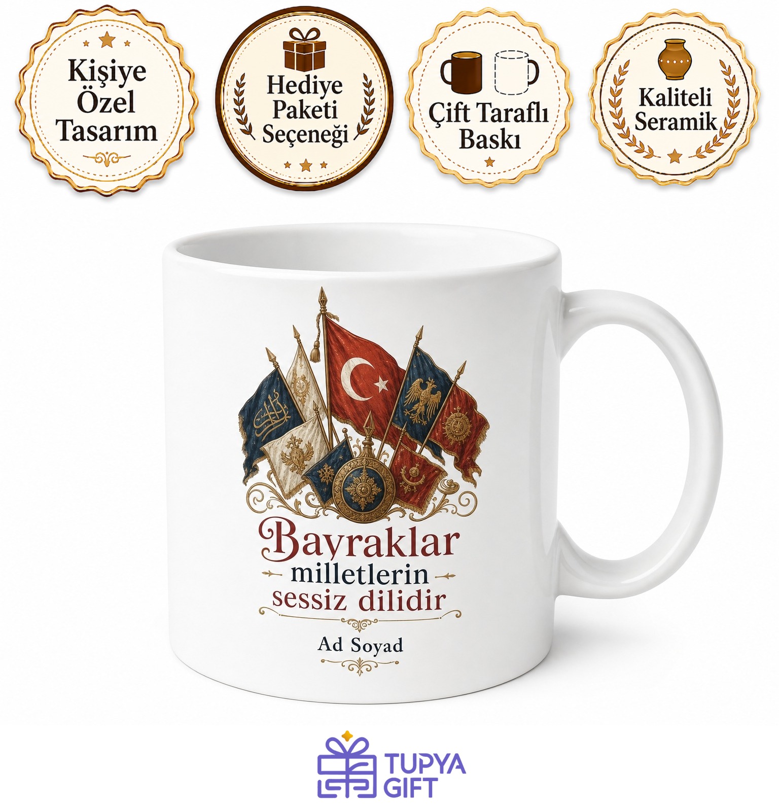 Veksilloloji Uzmanı Bayrak Ve Sancak Araştırmacısı İsme Özel Kupa Bardak Hediye