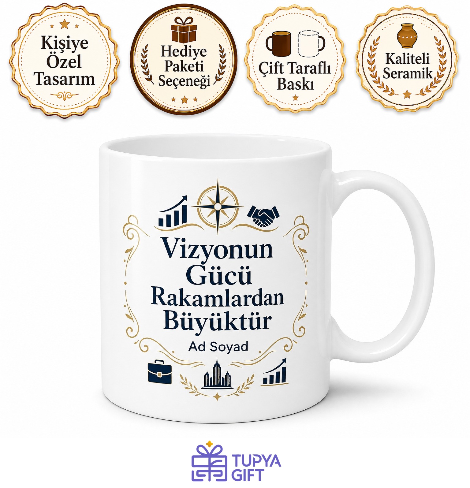 Sponsorluk Yöneticisi Etkinliklerin Finansal Lideri İsim Yazılı Kupa Bardak Hediye
