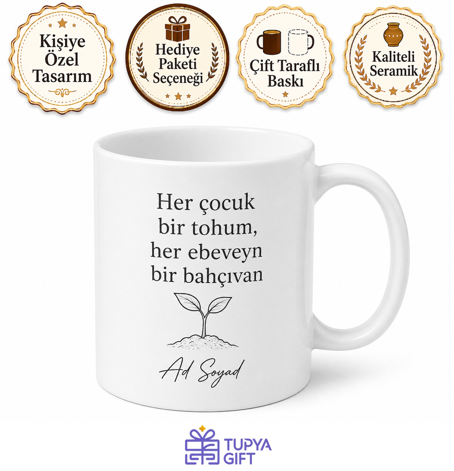 Ebeveyn Koçu Bilinçli Aile Rehberi İsim Yazılı Kupa Bardak Hediye