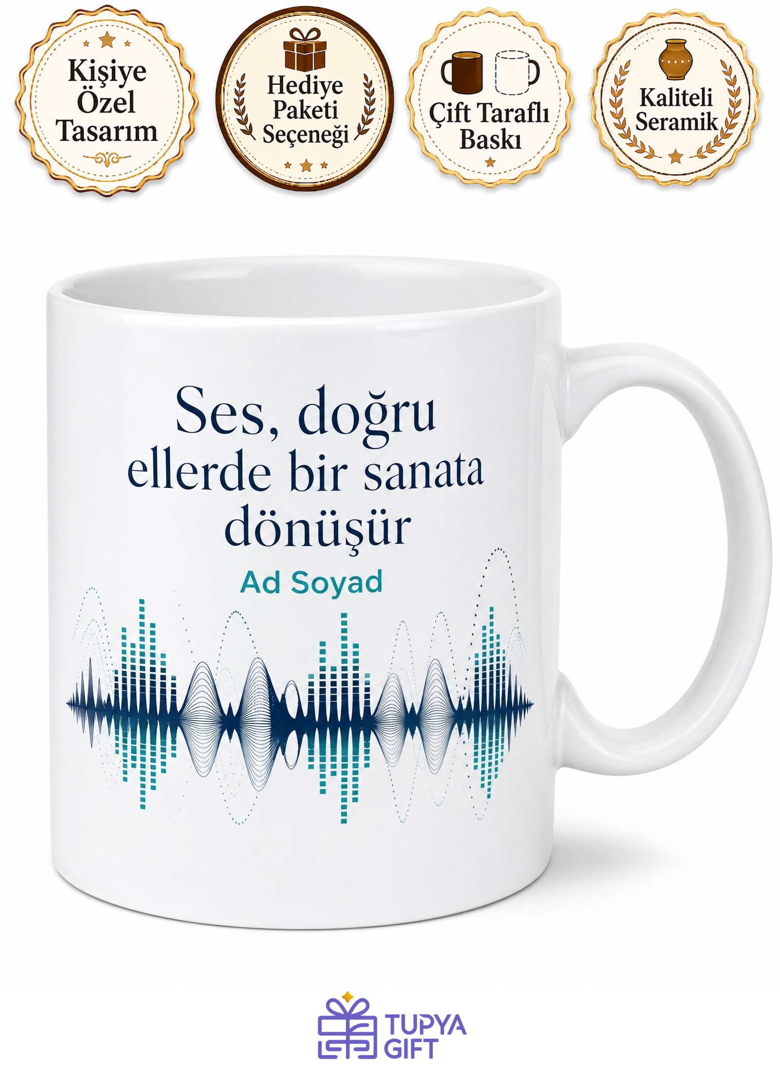 Akustik Mühendisi Sesin Yankısını Düzenleyen Kahve Kupası Hediye Bardak