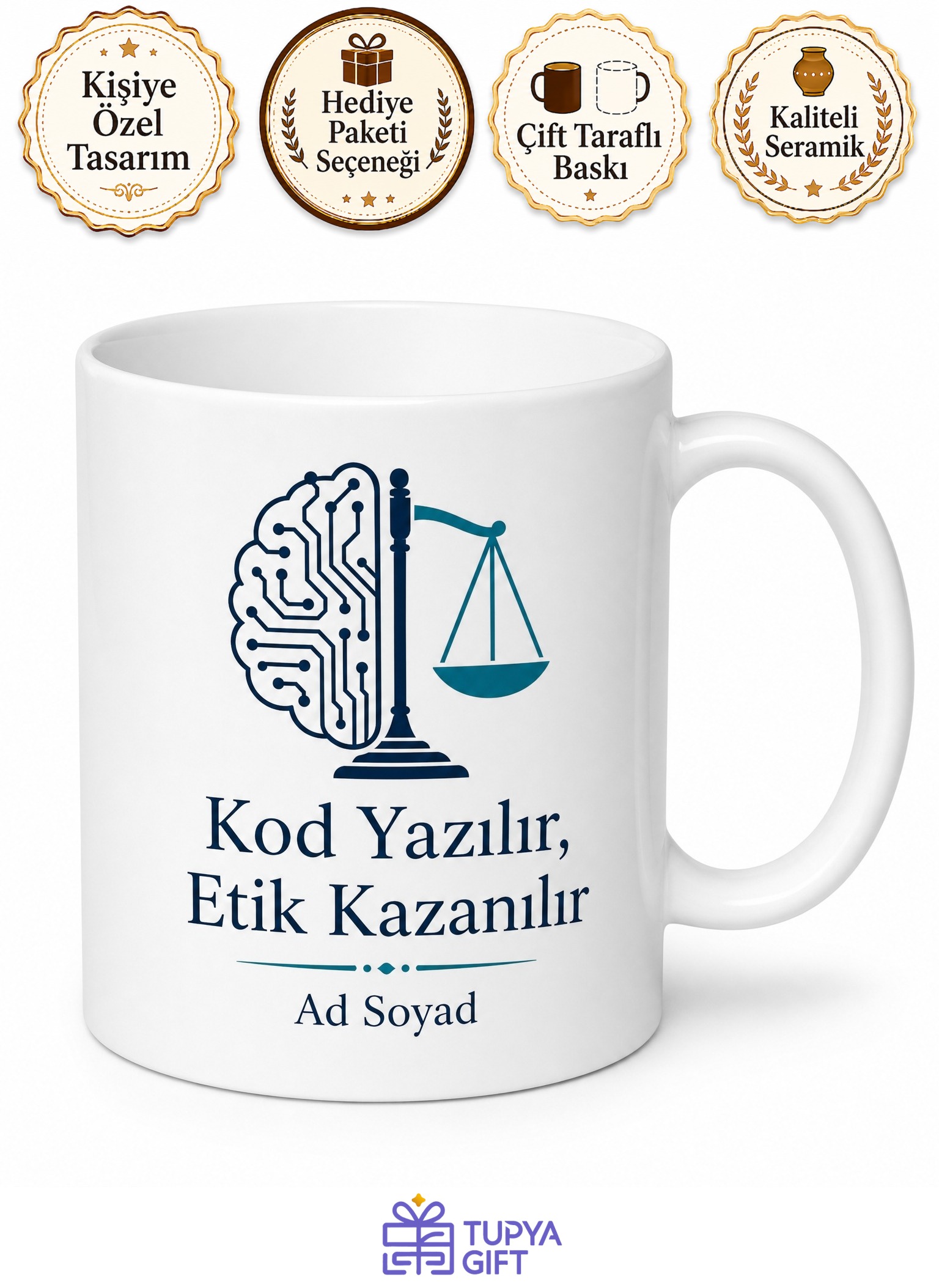 Robotik Etik Uzmanı Geleceğin Makine Hukuku Çay Kupası Hediye Bardak