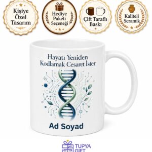 Sentetik Biyolog Laboratuvarda Yaşam Kodlayan İsme Özel Kupa Bardak Hediye