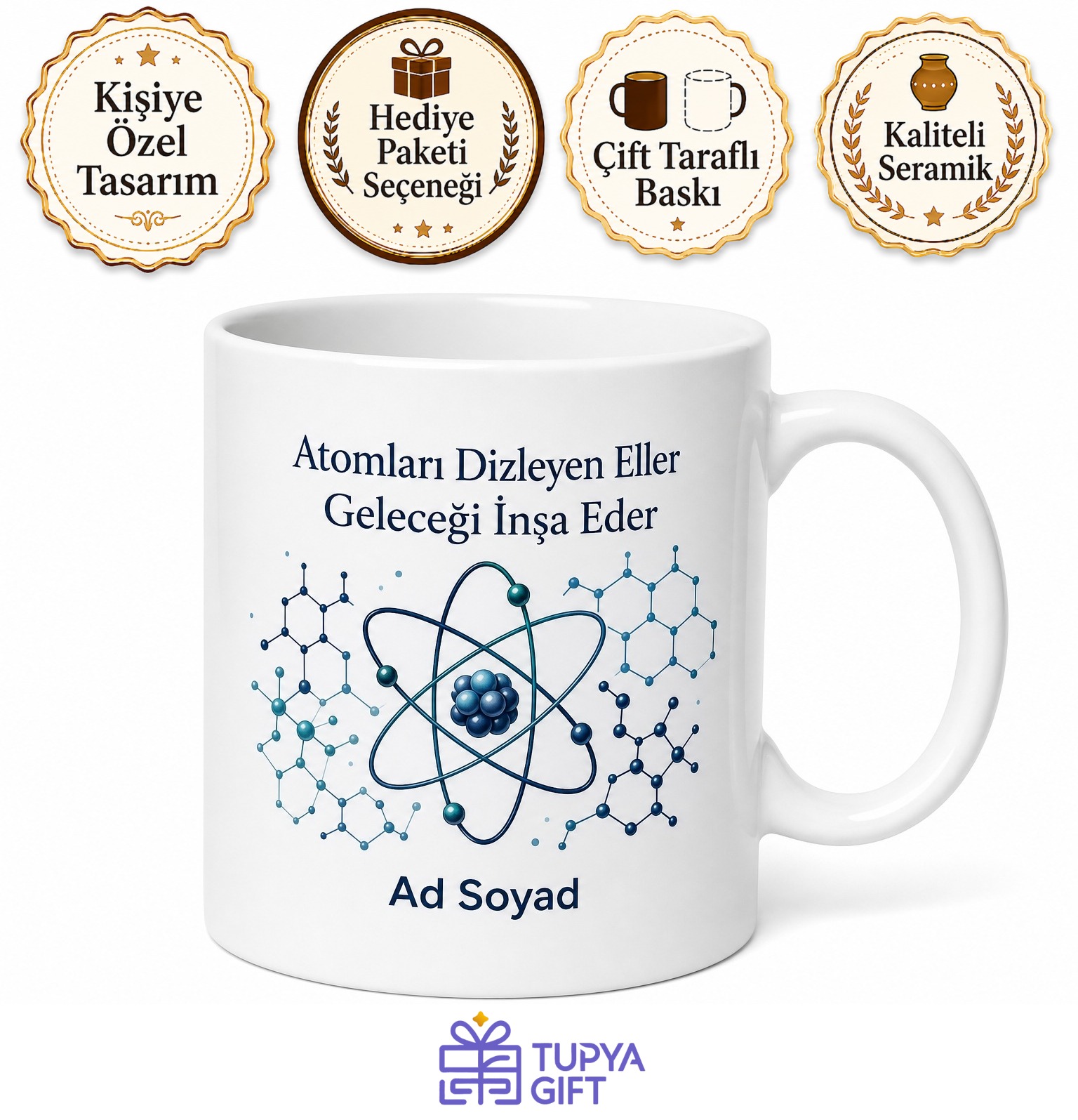 Nanoteknoloji Mühendisi Atom Boyutunda Mimarlık Hediye Seramik Kupa Bardak
