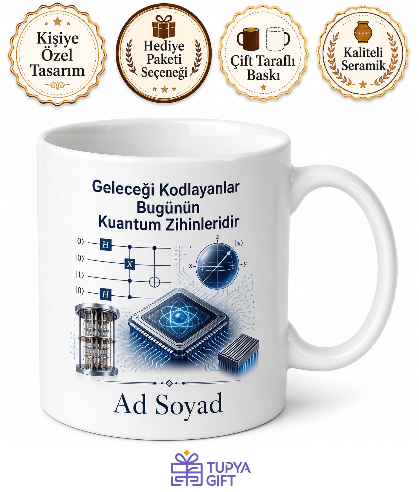 Kuantum Bilgisayar Programcısı Süper İletken Zeka Kahve Kupası Hediye Bardak
