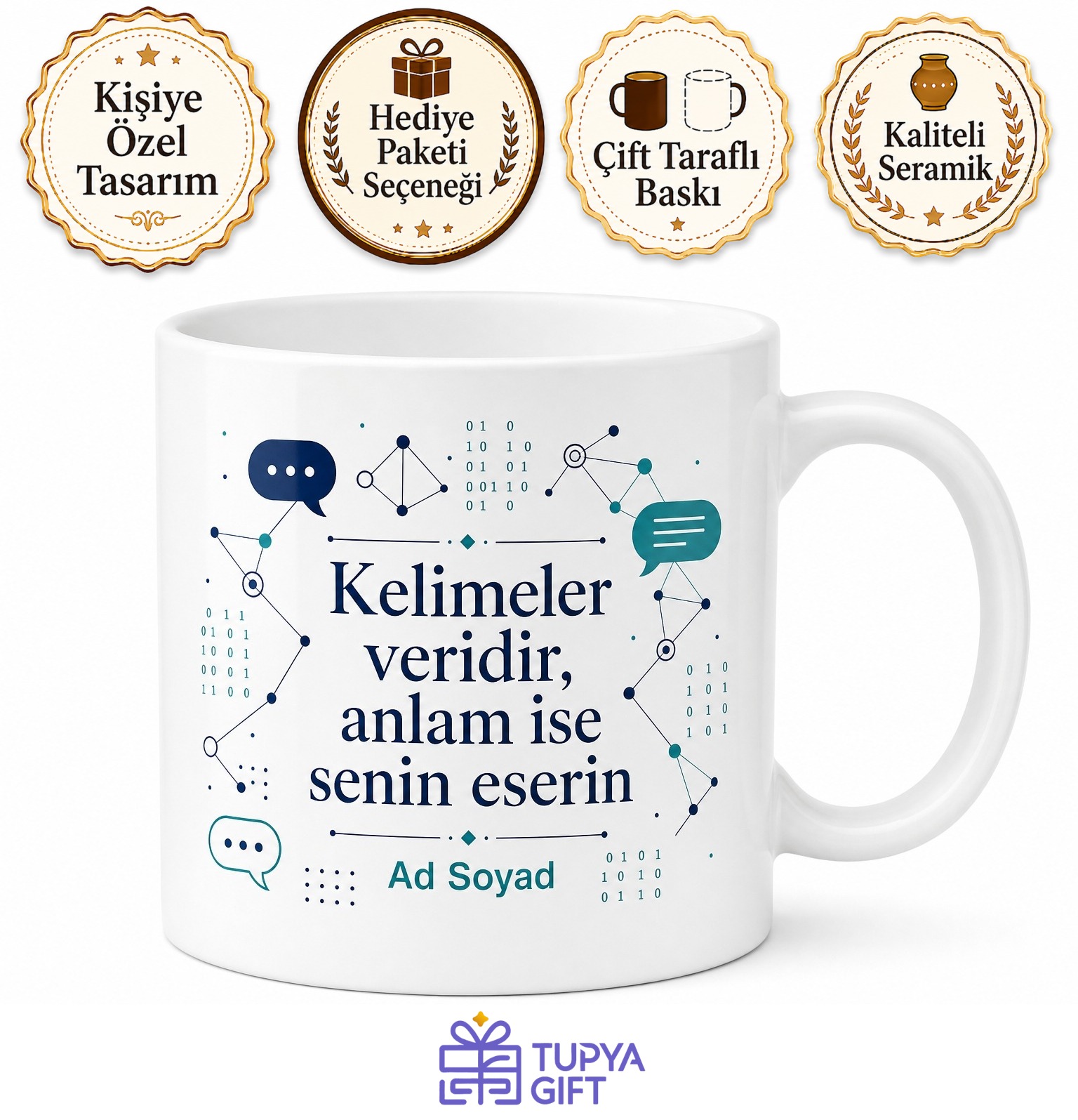 NLP Uzmanı Doğal Dil İşleme Bilgisayarlara Dil Öğreten Hediye Seramik Kupa Bardak