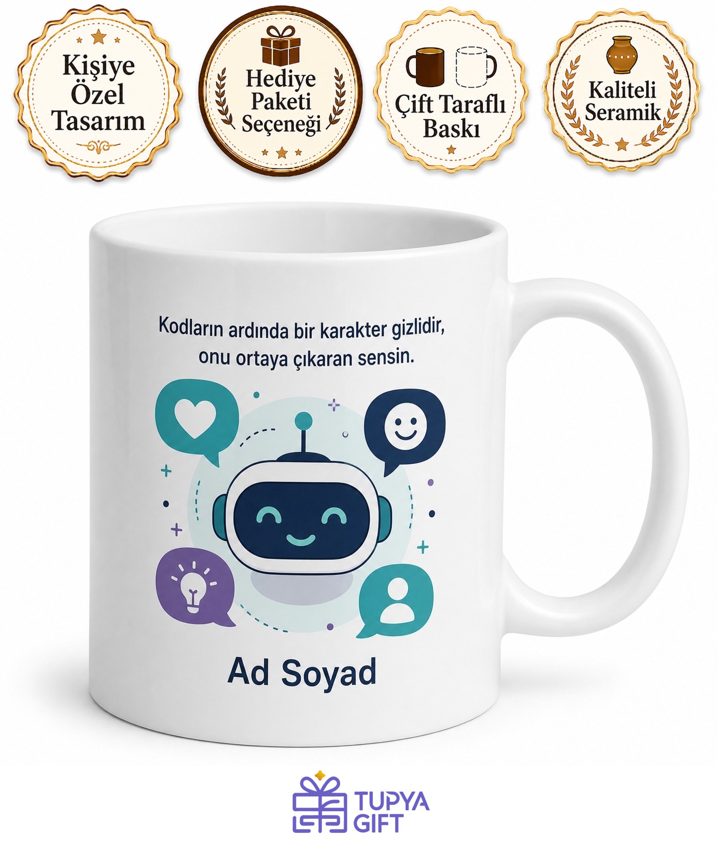 Chatbot Kişilik Tasarımcısı Yapay Zekaya Karakter Katan Kahve Kupası Hediye