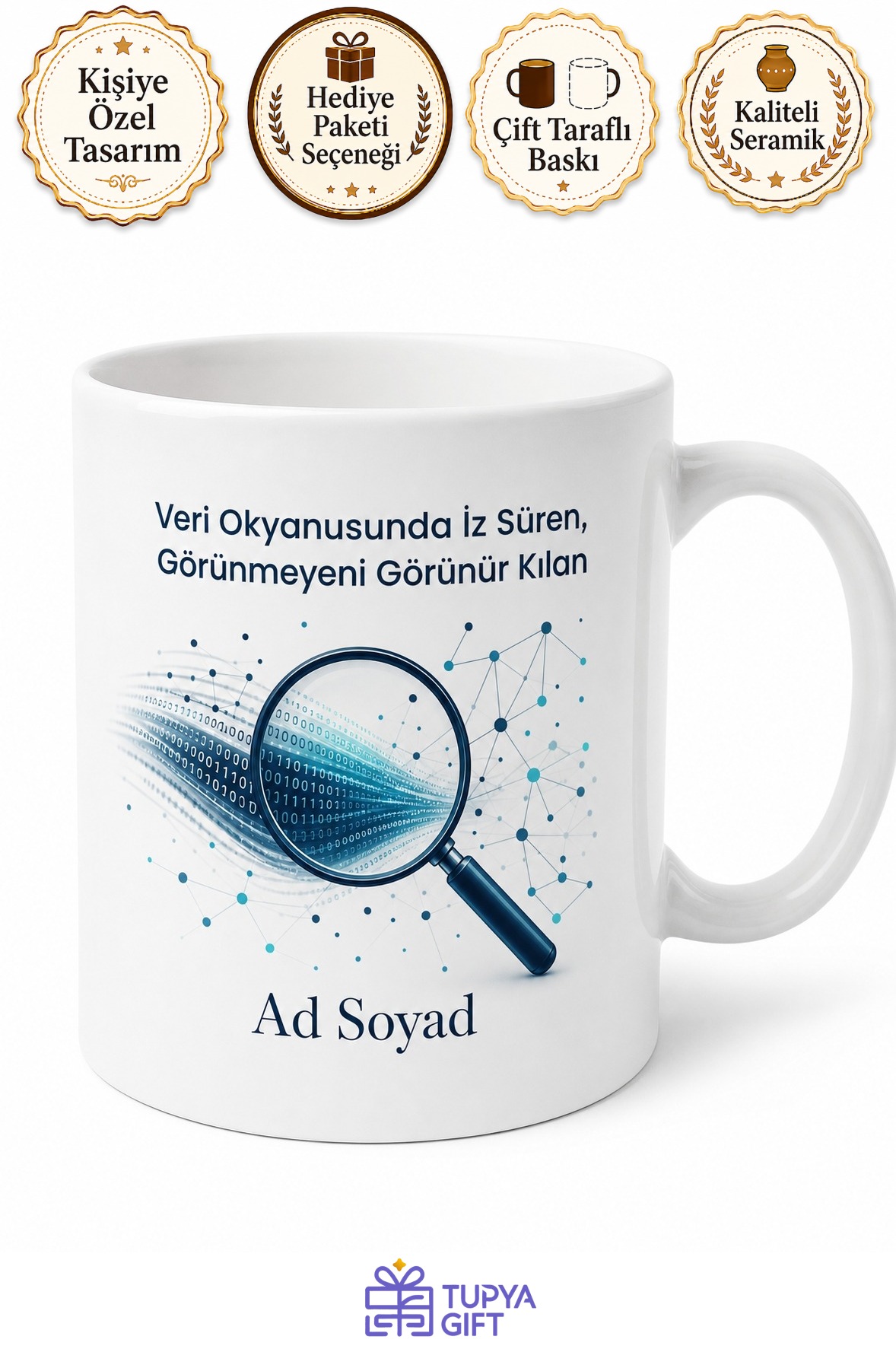 OSINT Açık Kaynak İstihbarat Uzmanı İz Sürücü İsim Yazılı Kupa Bardak Hediye