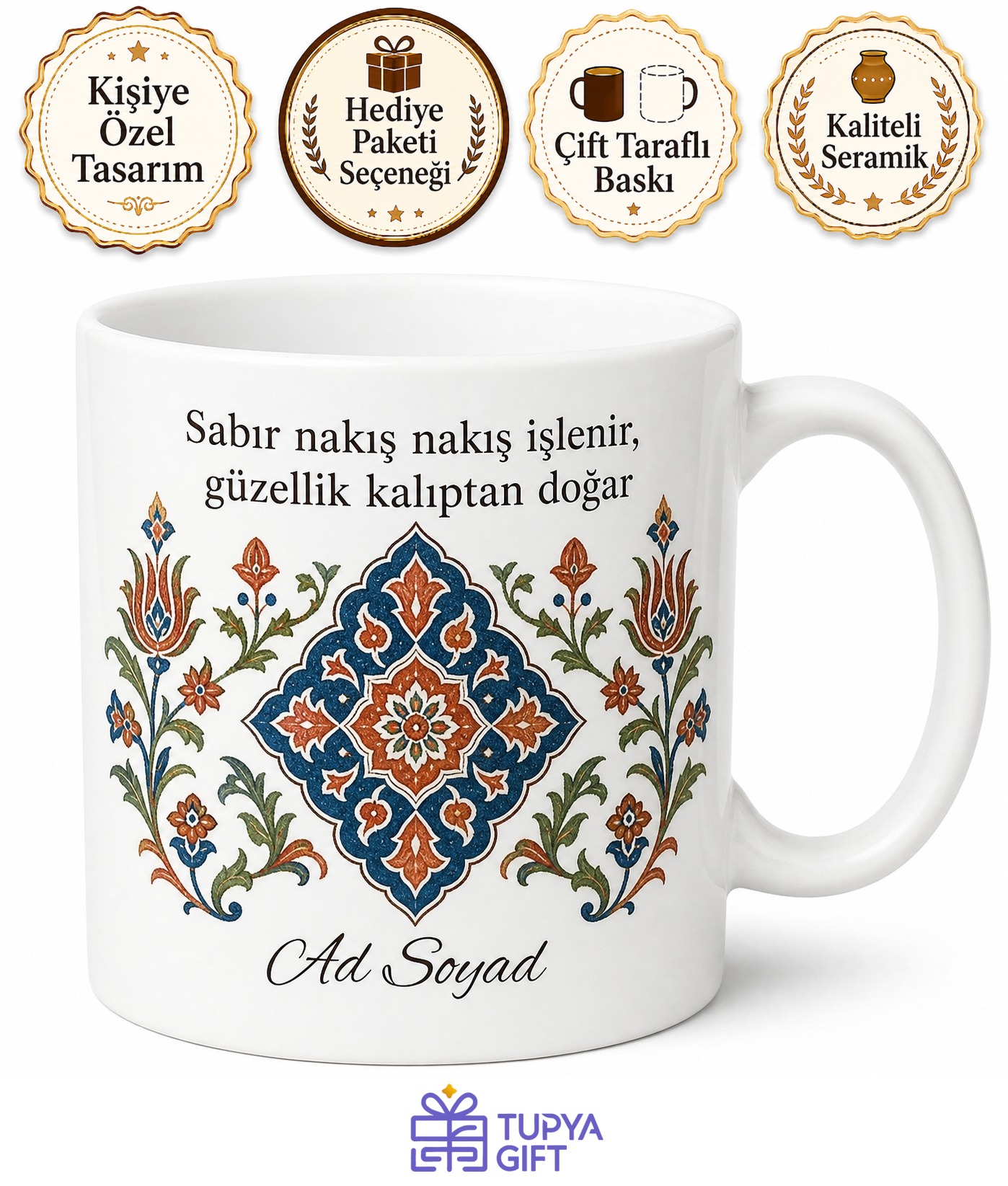 Yazma Baskı Ustası Ihlamur Ağacı Kalıbıyla Kumaş Kahve Kupası Hediye Bardak