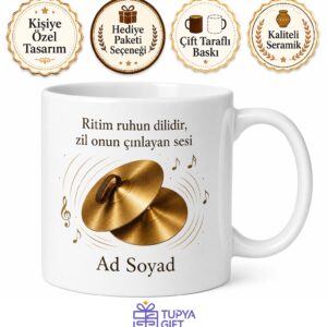 Bateri Zili Cymbal Ustası Türk Zili İsme Özel Kupa Bardak Hediye