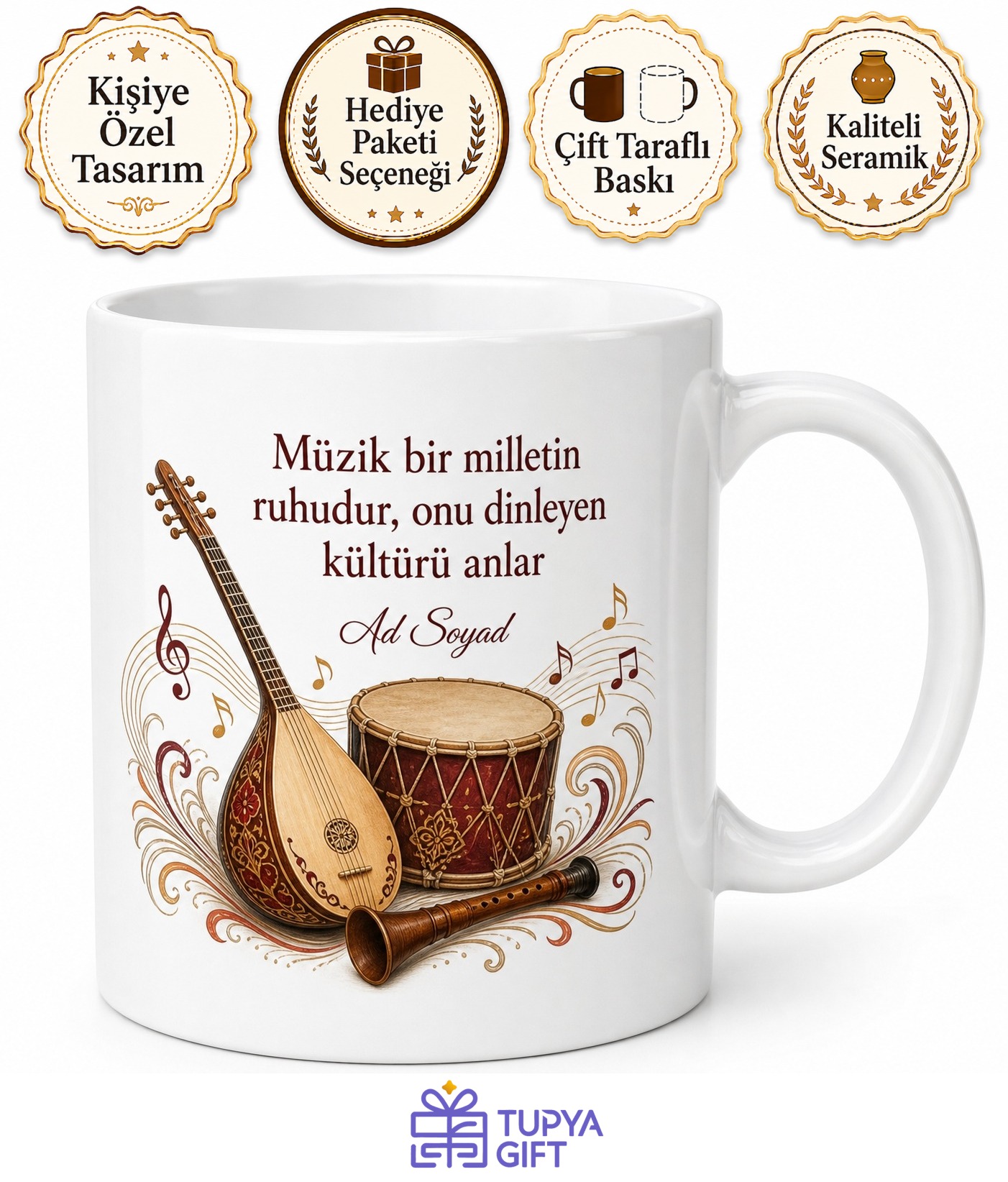 Etnomüzikolog Yöresel Müziklerin Kültür Araştırmacısı Kahve Kupası Hediye Bardak
