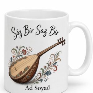 Halk Ozanı Aşık Sazlı Sözlü Atışma Geleneği İsim Yazılı Kupa Bardak Hediye