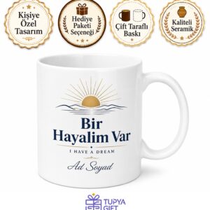 I Have A Dream Temalı Bir Hayalim Var İngilizce Kahve Kupası Hediye Bardak