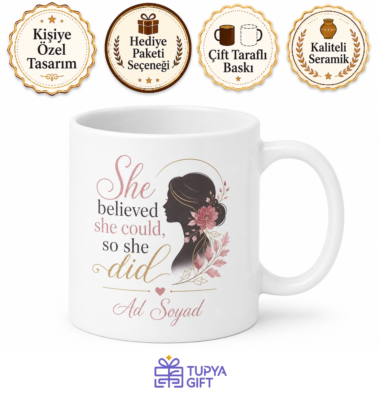 Feminist Baskılı Feminist İngilizce Kupa Bardak Hediye Özel Tasarım Porselen Mug