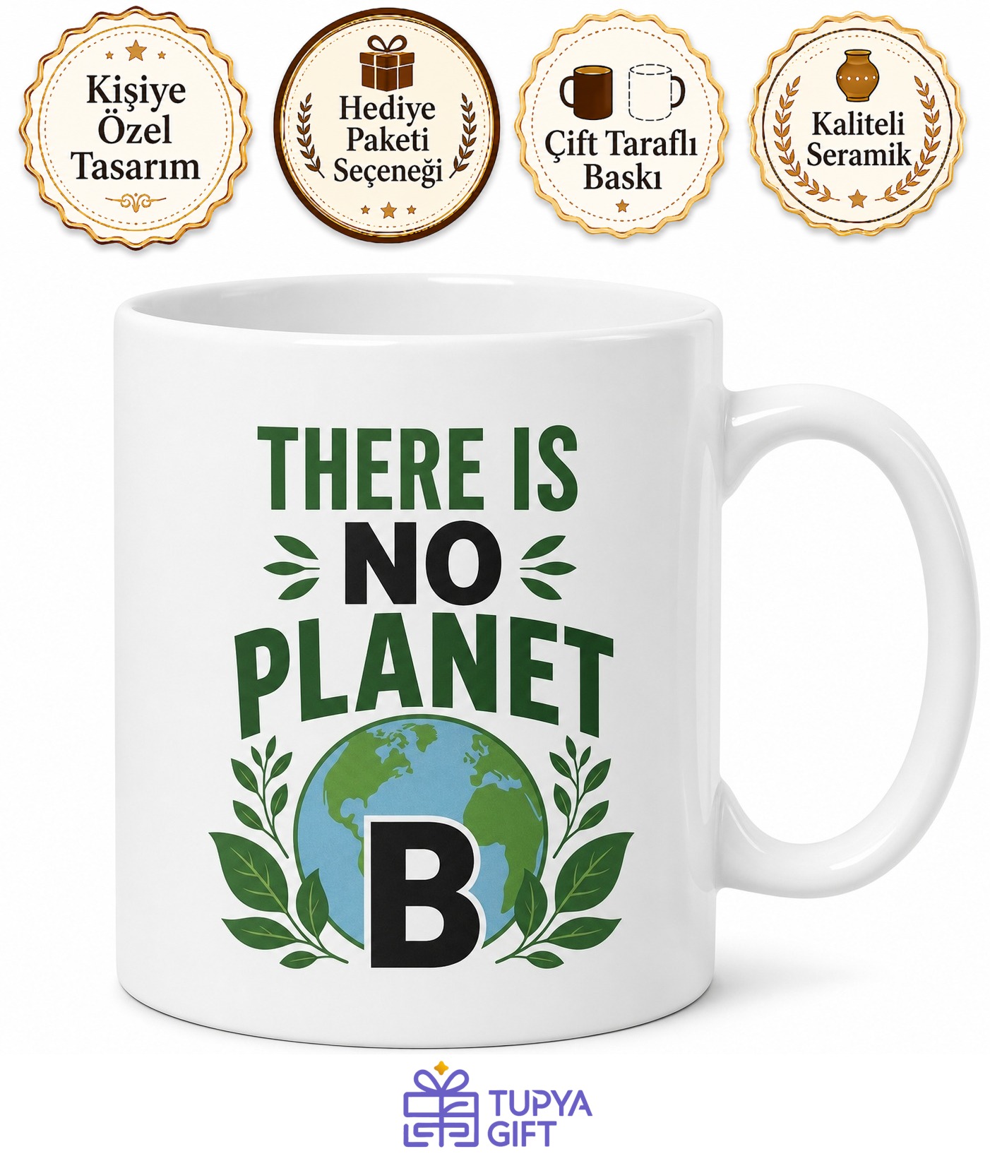 There Is No Planet B Yazılı Başka Gezegen Yok İngilizce Kupa Bardak Hediye