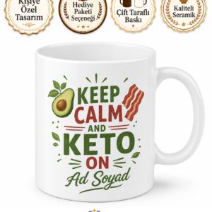Keto Baskılı Keto İngilizce Kupa Bardak Ketojenik Diyet Hediye Mug