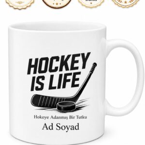 Hockey Is Life Baskılı Hokey Hayattır İngilizce Kupa Bardak Hediye