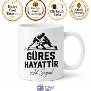 Wrestling Is Life Yazılı Güreş Hayattır İngilizce Kupa Bardak Hediye