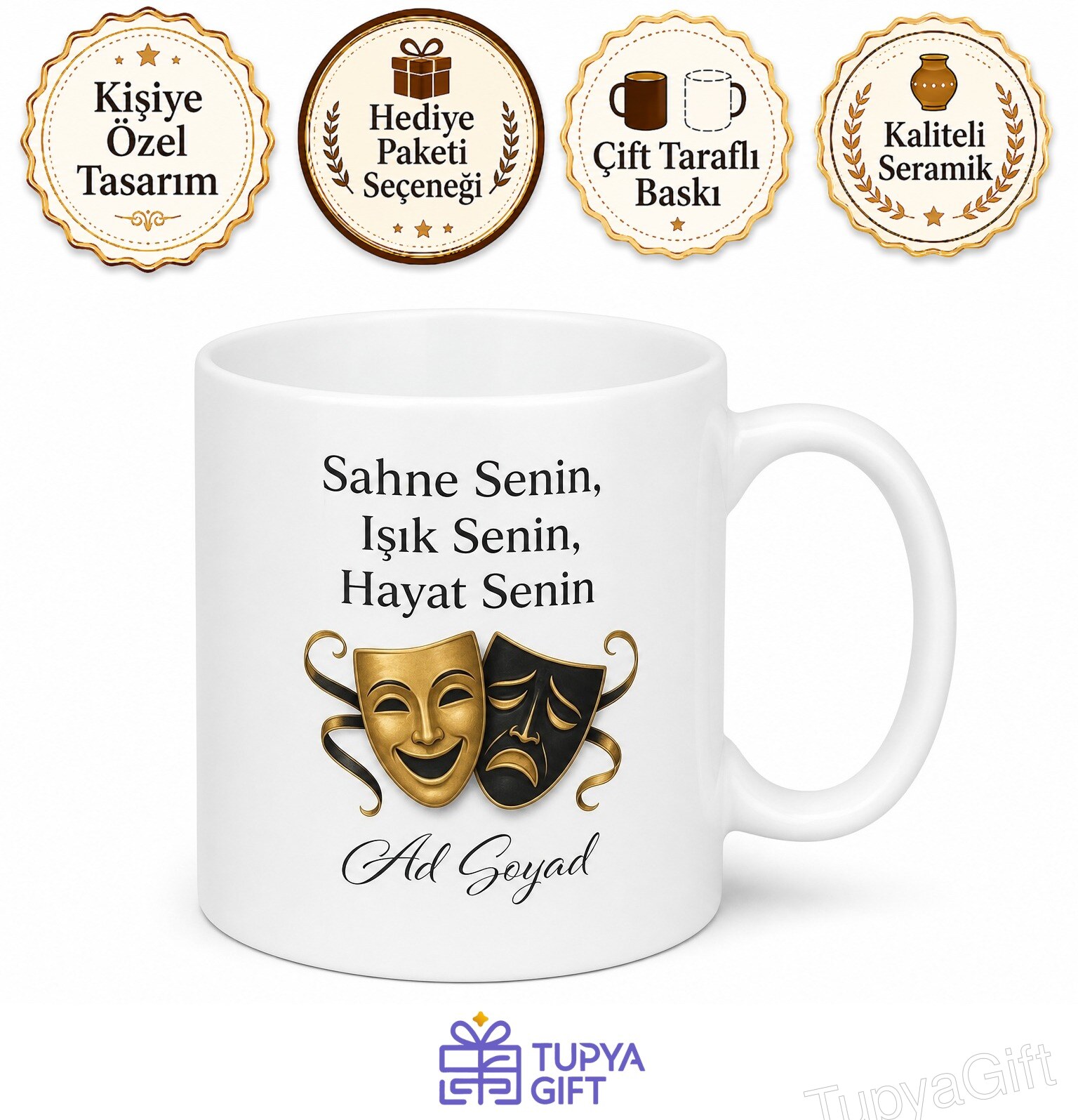 Acting Is Life Temalı Oyunculuk Hayattır İngilizce Kupa Bardak Hediye