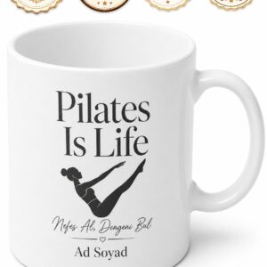 Pilates Is Life Baskılı Pilates Hayattır İngilizce Kupa Bardak Hediye