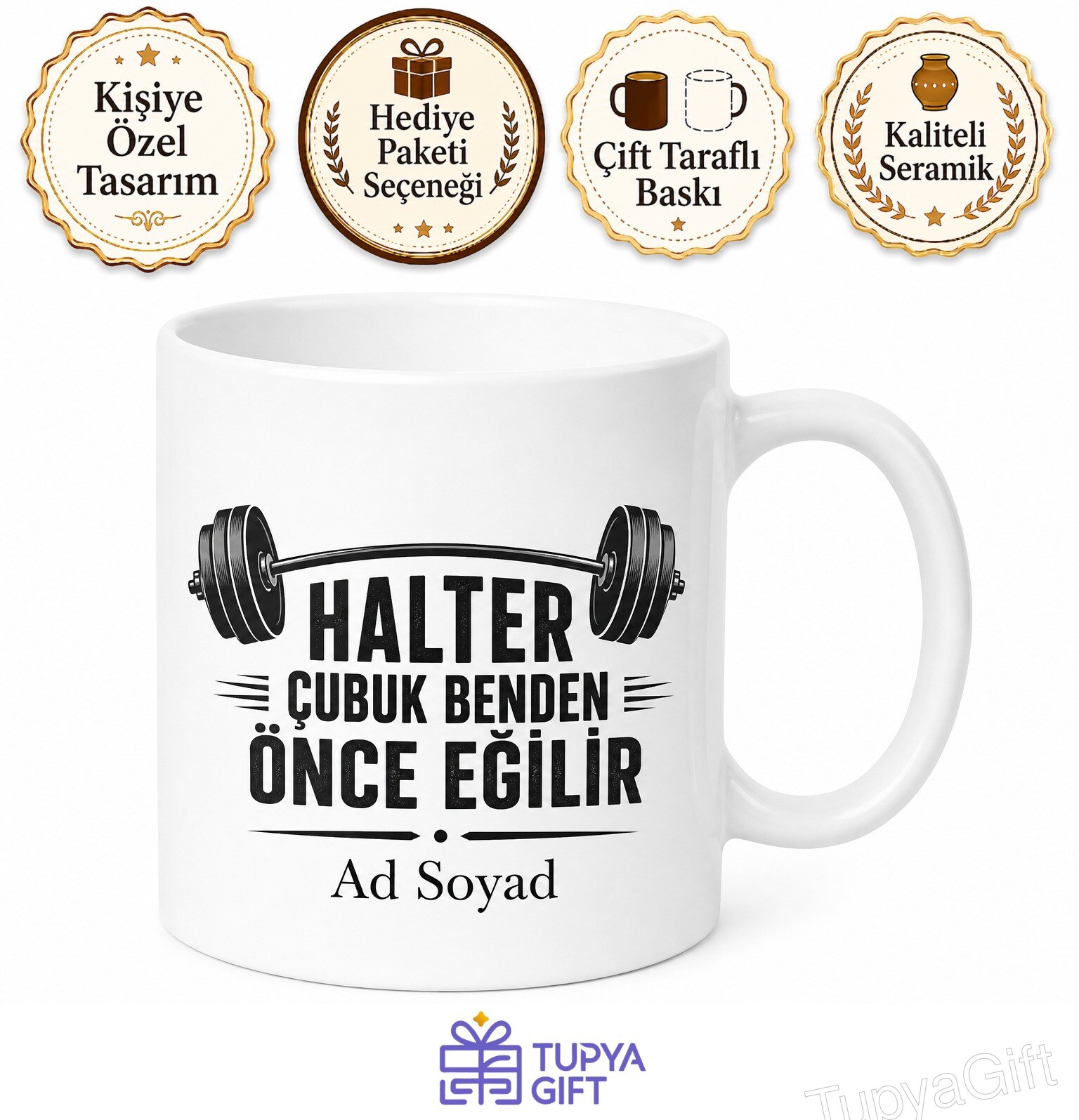 Weightlifting Is Life Temalı Ağırlık Kaldırmak Hayattır İngilizce Kupa Bardak Hediye