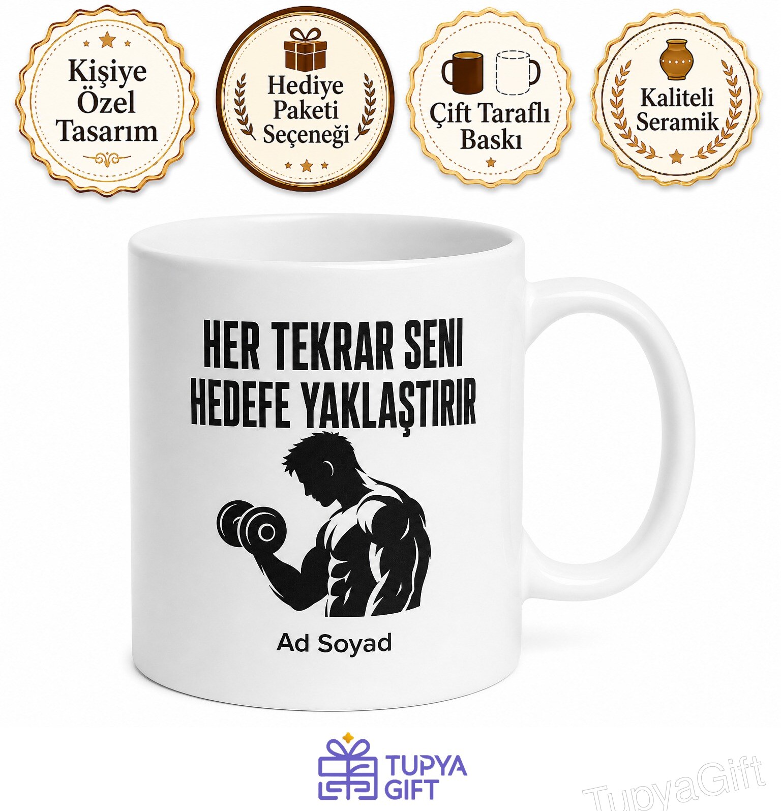 Bodybuilding Is Life Baskılı Vücut Geliştirme Hayattır İngilizce Kahve Kupası Hediye