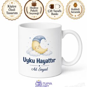 Sleep Is Life Baskılı Uyku Hayattır İngilizce Kahve Kupası Hediye Bardak