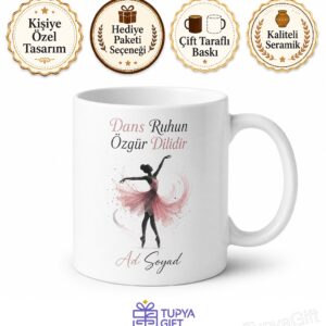 Dance Is My Therapy Baskılı Dans Terapimdir İngilizce Kupa Bardak Hediye