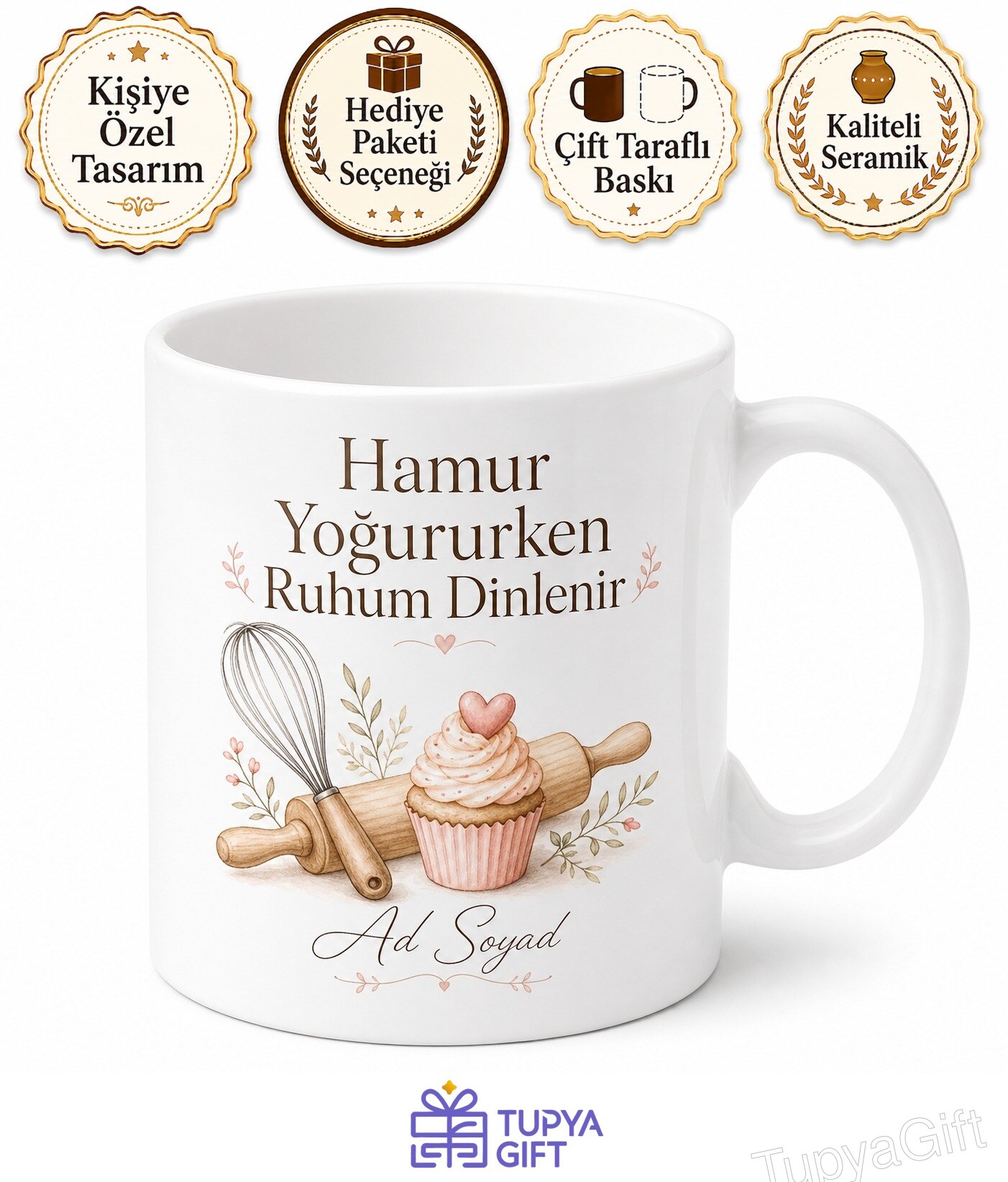 Baking Is My Therapy Temalı Fırıncılık Terapimdir İngilizce Kupa Bardak Hediye