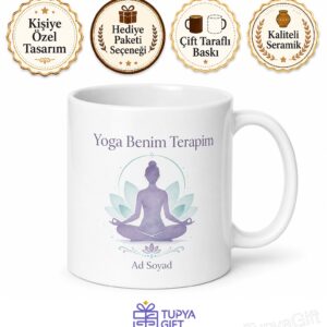 Yoga Is My Therapy Baskılı Yoga Terapimdir İngilizce Kupa Bardak Hediye