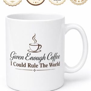 Given Enough Coffee I Could Rule The World Temalı İngilizce Kahve Kupası Hediye Bardak