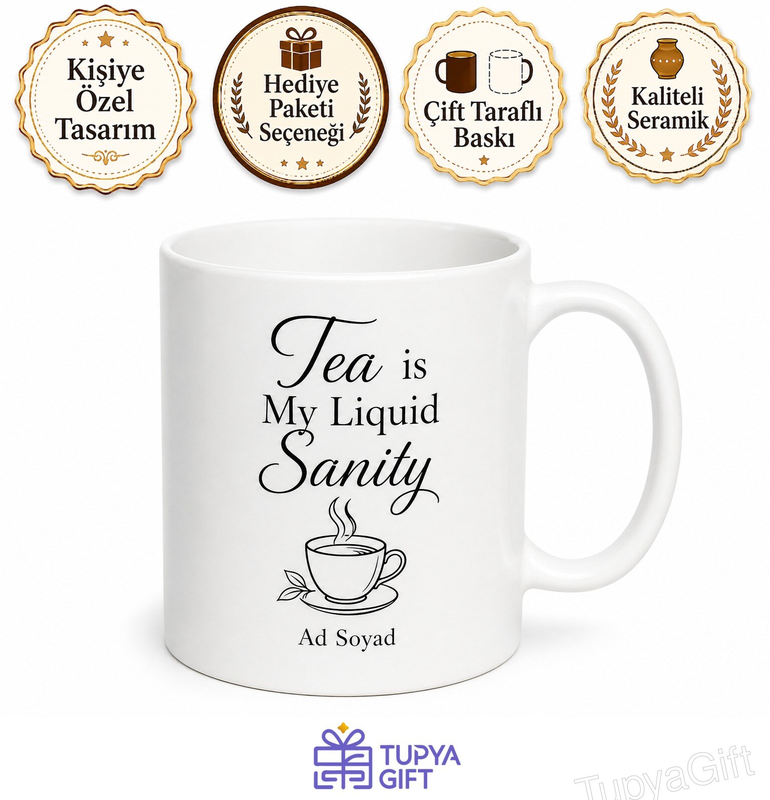 Tea My Liquid Sanity Baskılı Çay Benim Sıvı Akıl Sağlığım İngilizce Kupa Bardak Hediye
