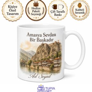 Amasya Şehir Hatırası Fotoğraflı Kupa Bardak Hediye Hatıra Bardağı