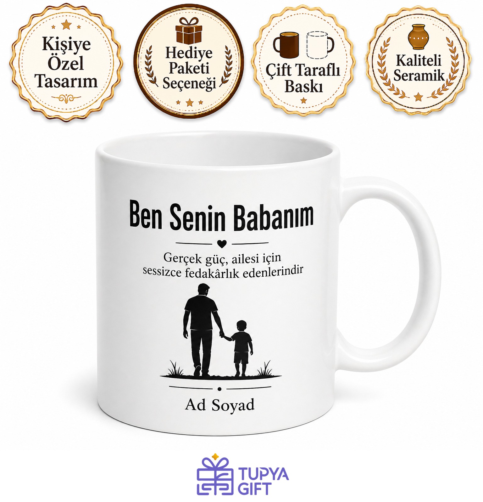 Ben Senin Babanım Kupa Bardak Babalar Günü Hediye