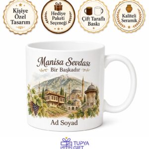 Manisa Şehir Hatırası Fotoğraflı Kupa Bardak Hediye Anı Bardağı