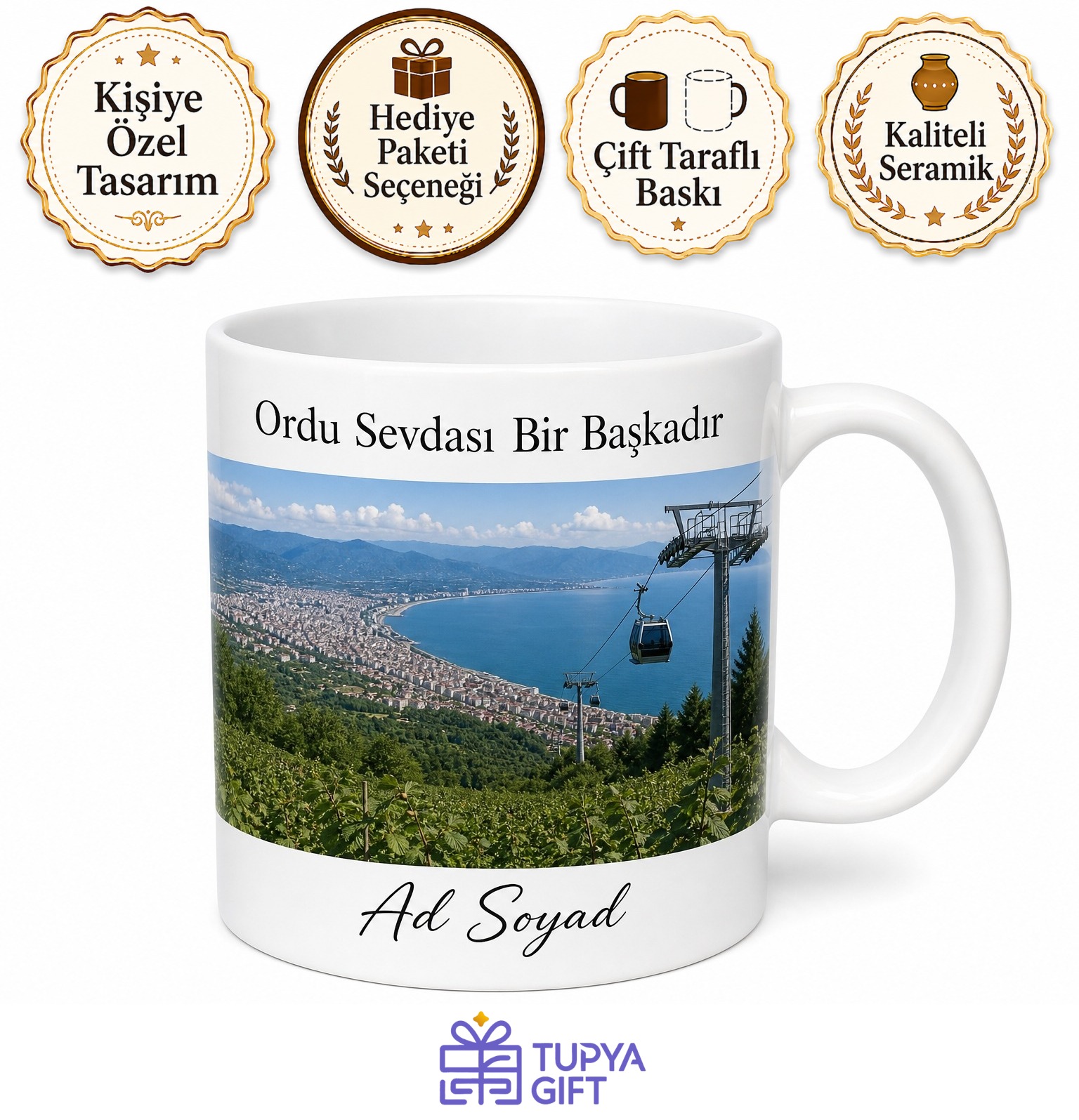 Ordu Memleket Hatırası Fotoğraflı Kupa Bardak Hediye Özel Tasarım