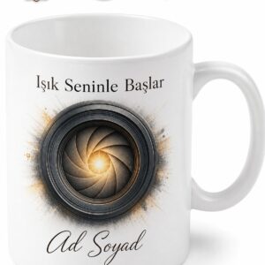 Kişiye Özel Işık Kamera Temalı Baskılı Kupa Bardak Fotoğrafçıya Hediye