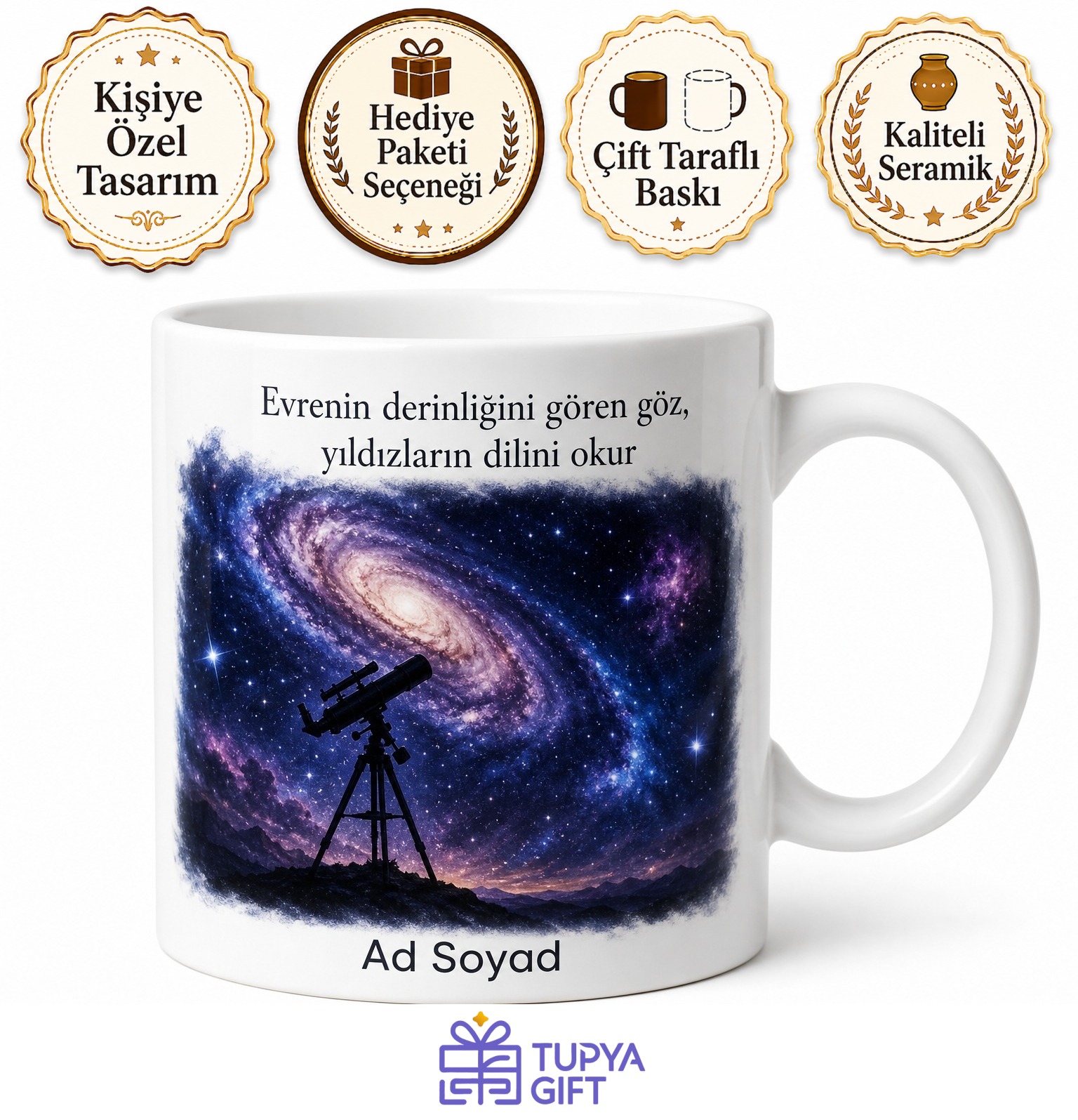 Astrofotoğrafi Yapanlara Uzay Derinliği Teleskop Samanyolu Kupa Bardak Hediye