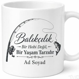 Balıkçılık Yaşam Tarzı İngilizce Kupa Bardak Hediye