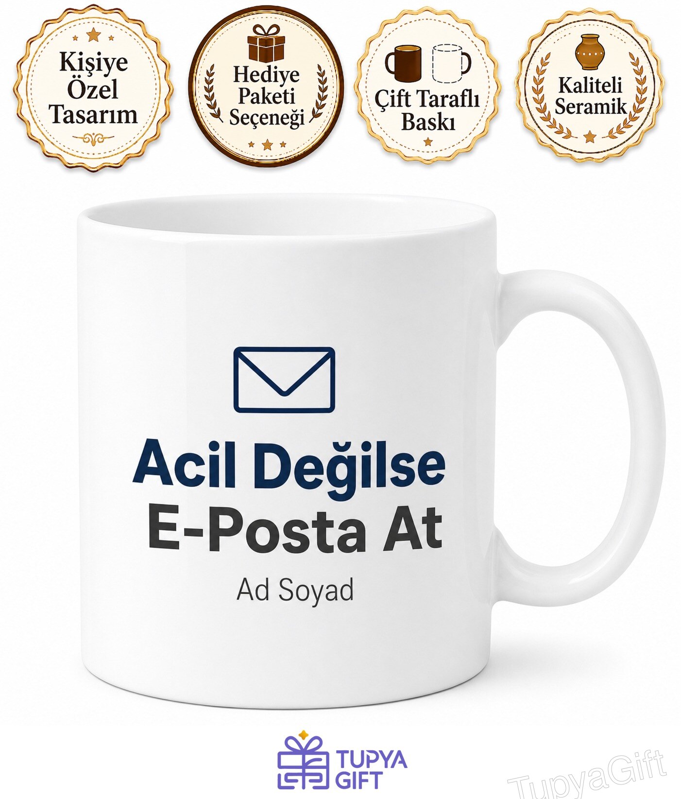 Acil Değilse E-Posta At Plaza Dili Ve Edebiyatı Kupa Bardak Ofis Hediye