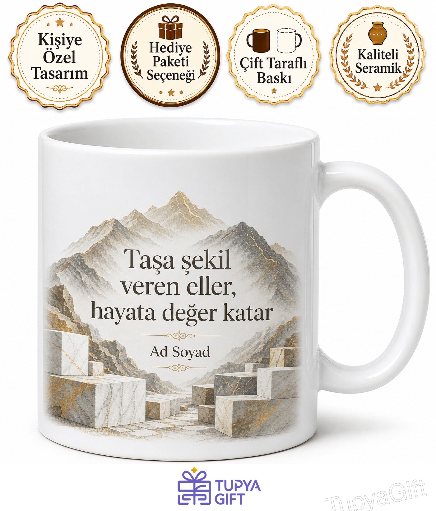 Afyonkarahisar İscehisar Mermer Ocakları Alın Teri Hediye Kupa Bardak