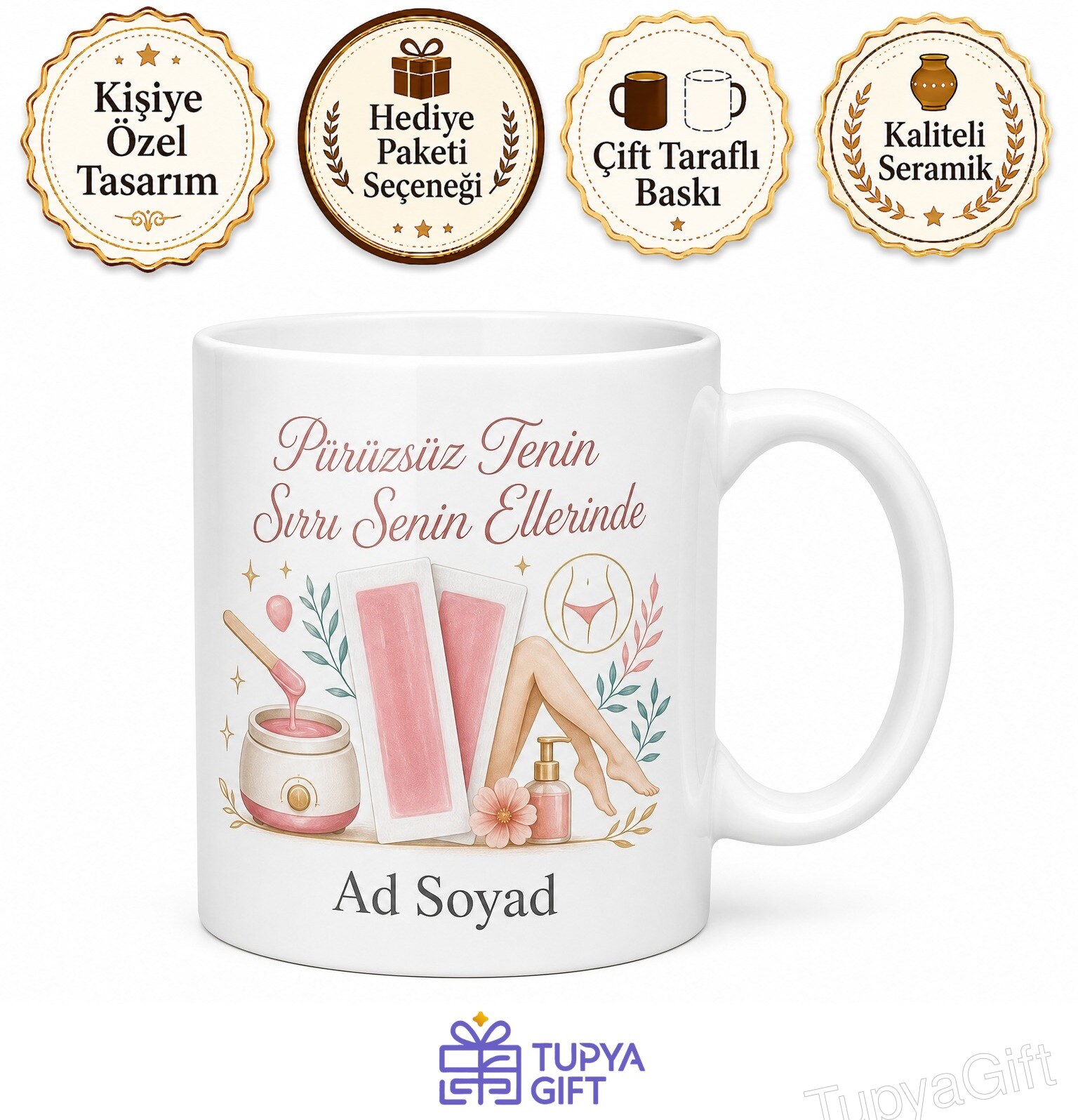 Ağda Yapan Kuaförlere Ağda Bandı Pürüzsüz Ten Güzellik Salonu Kupa Hediye