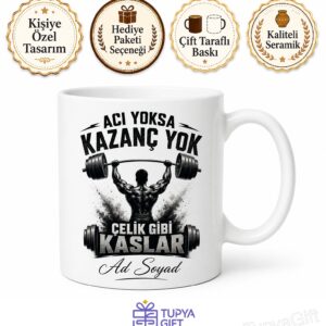 Ağırlık Kaldıran Sporcuya Acı Yoksa Kazanç Yok Çelik Gibi Kaslar Kupa Bardak Hediye
