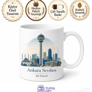 Ankara Çankaya Atakule Manzarası Modern Başkent Kahve Kupası Hediye Bardak