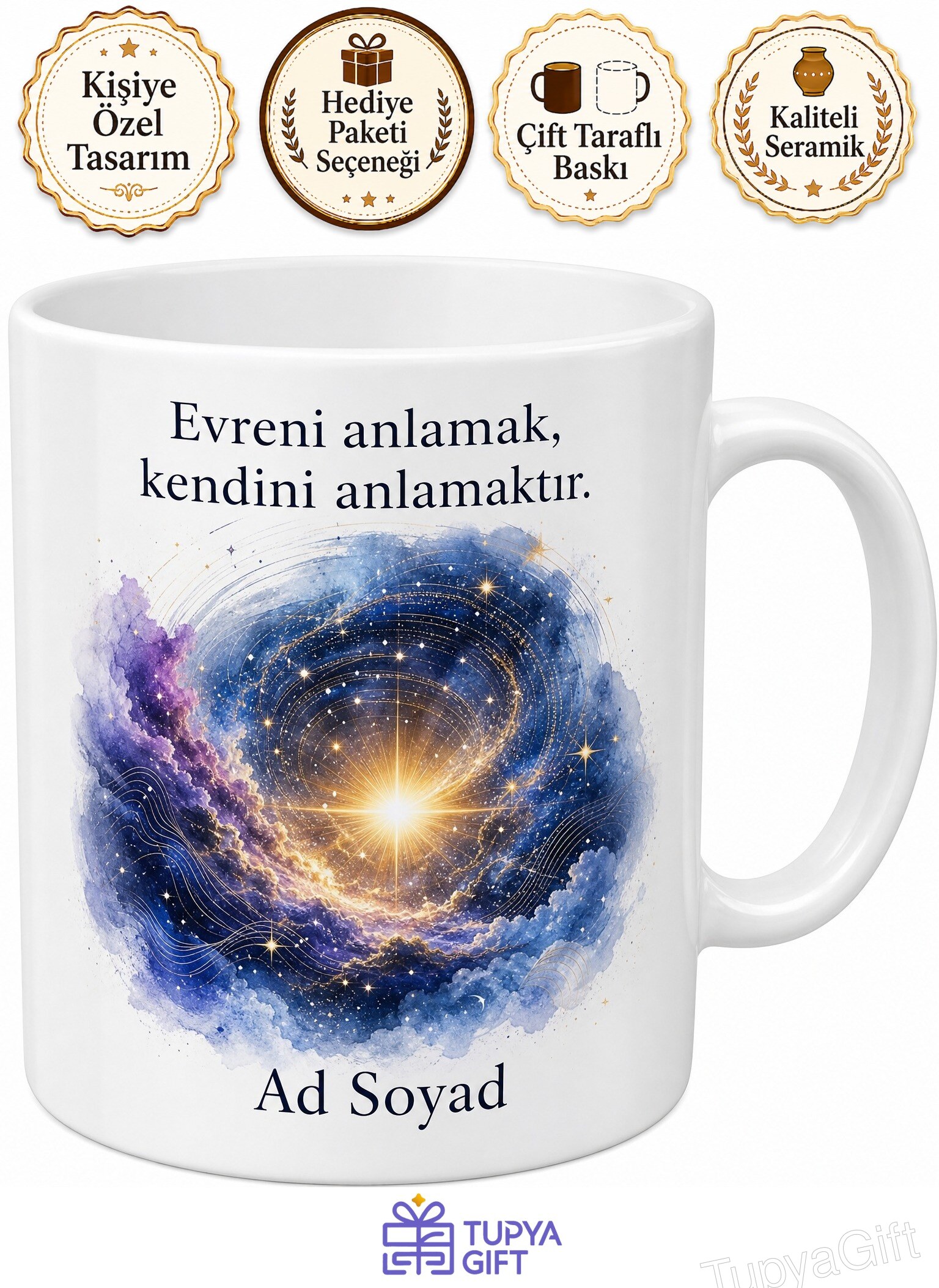 Astrofizikçiye Hediye Yıldız Doğumu Evrenin Genişlemesi Işık Yılı Gökyüzü Bilimi Kupa Bardak