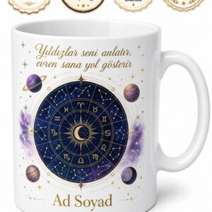 Astroloji Takipçisine Yıldız Haritası Ve Evrenin Mesajı Kupası Hediye Bardak