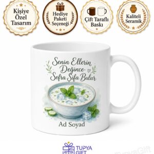 Ayran Aşı Çorbası Kaynatan Annelere Özel Yaz Serinliği Hediye Kupa Bardak