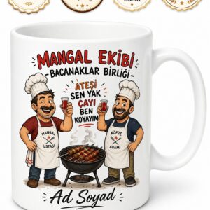 Bacanaklar Arası Çay Saati Esprili Mangal Ekibi Kupa Bardak Hediye