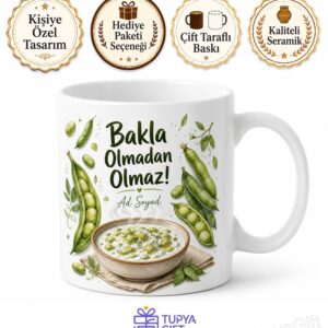 Bakla Kullananlara Taze Bakla İç Bakla Fava Yoğurtlu Bakla Hediye Kupa Bardak